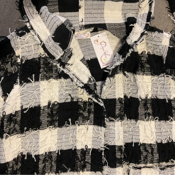 Plaid Black and White eyelash cotton duster - Picture 6 of 6